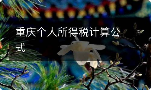 重庆个人所得税计算公式