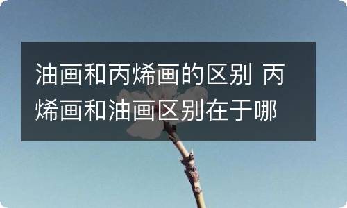 油画和丙烯画的区别 丙烯画和油画区别在于哪里